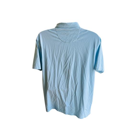 Fish Hippie Coastal Blue Polo Shirt XL Cotton Soft Preppy Quiet Luxury Y2K 90s - Picture 3 of 4